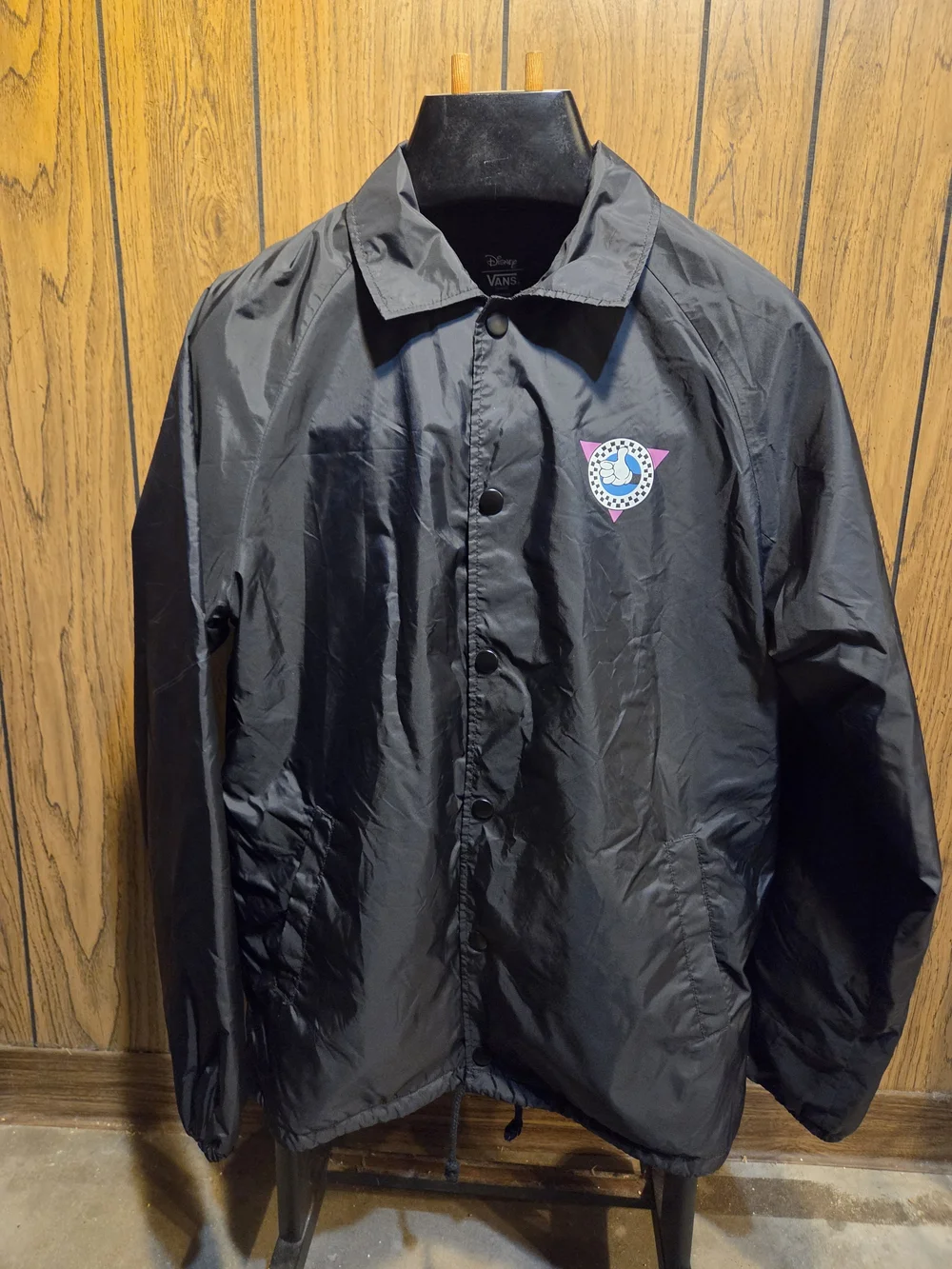 Vans Disney Black Windbreaker Nylon Jacket Mickey Mouse The Original Medium